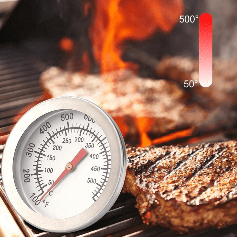 50 ~ 500 degrés Celsius Acier Barbecue Thermomètre Barbecue Fumeur Grill  Thermomètre Jauge de température Four Thermomètre