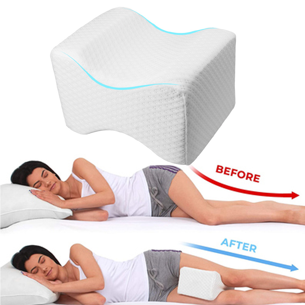 1pc Memory Foam Knee Pillow Back Support Align Spine Pregnancy Body Pillows  For Side Sleepers For Orthopedic Sciatica Back Leg Hip