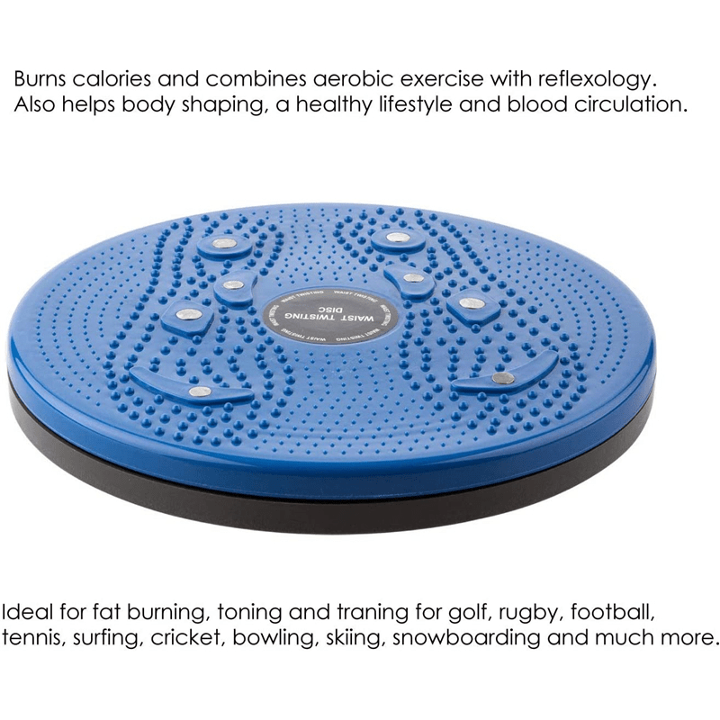 Disque Twist Waist avec corde de traction, disque de torsion à la taille,  planche d'équilibre Wobble Balance Board Plaque Wriggling pour exercices de  fitness et de mouvement，bleu