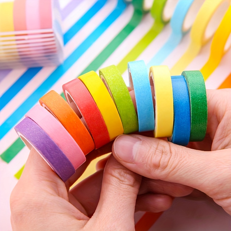 Cinta adhesiva de color, color arcoíris, cinta de papel para manualidades,  etiquetado de laboratorio, codificación, decoración del hogar, oficina