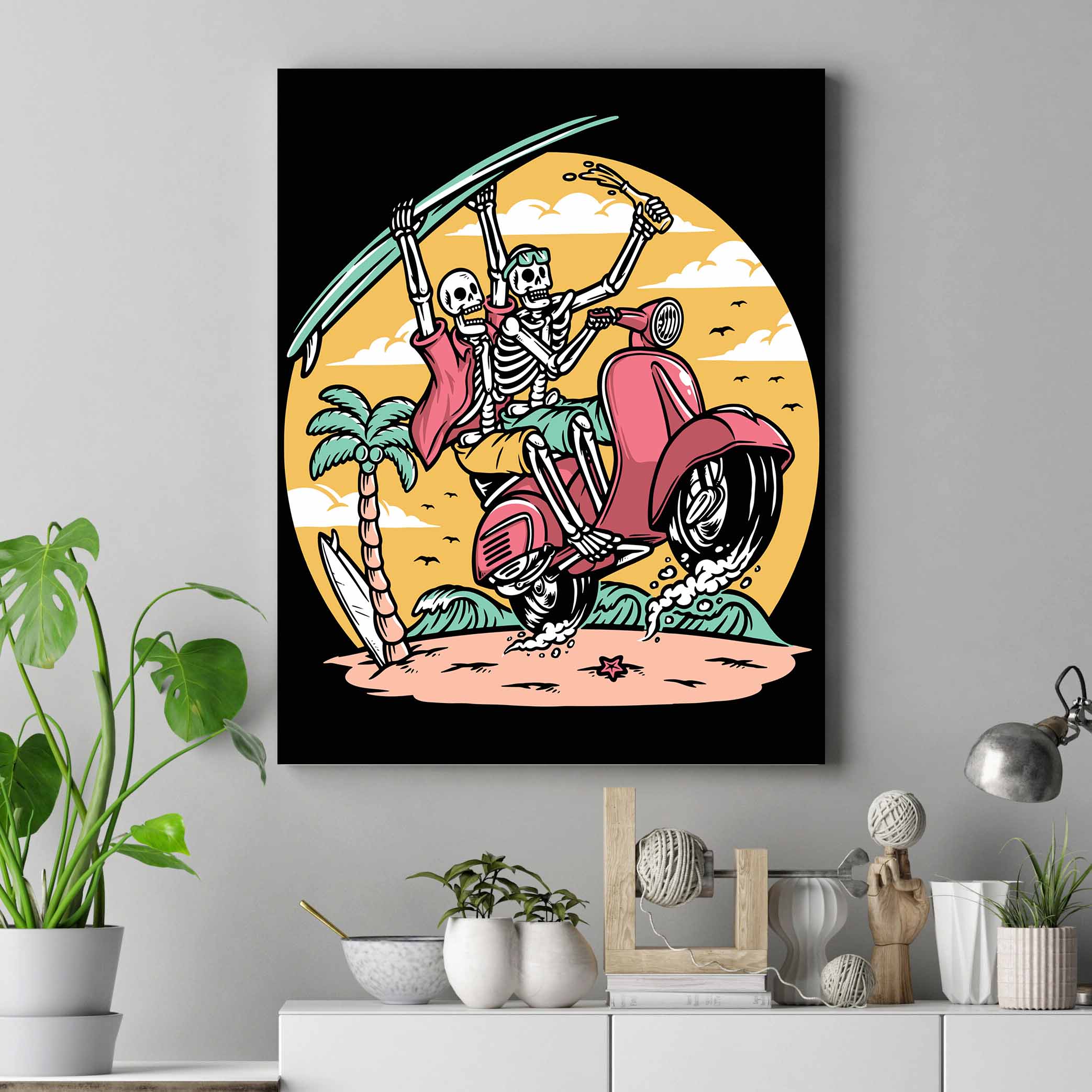 1pc Skeleton Animation Poster For Motorcycle Riding Creative Poster Wall  Art Wall Decoration Canvas Art Skull Art Painting For Motorcycle Riding  Canvas Wall Art Living Room Bedroom Painting Decoration Frameless Home