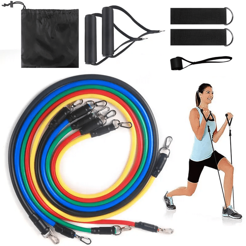11PCS/Set Latex Resistance Bands Training Exercise Yoga Tubes Pull Rope  Rubber Expander Elastic Bands Fitness 