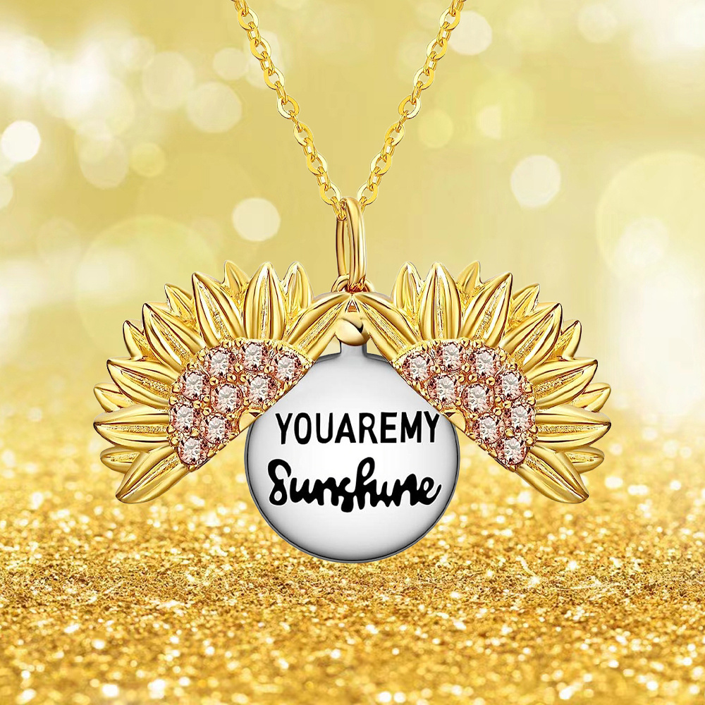 Collana Donna YOU ARE MY SUNSHINE Ciondolo Girasole con Dedica Interna -  Idee Preziose Vendita Online di Orologi - Gioielli - Articoli da Regalo