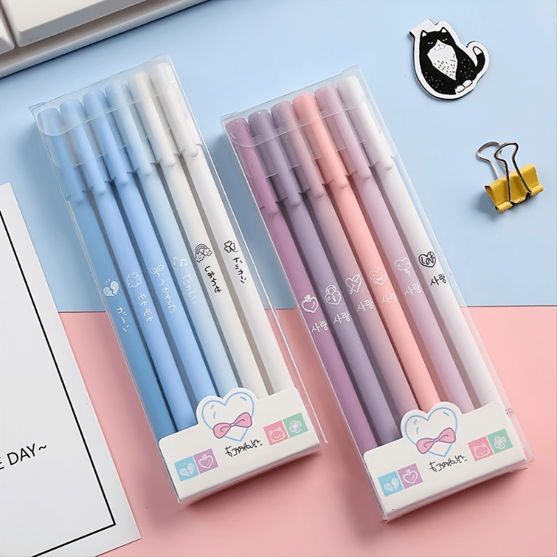 Gel Ink Pens, Black Ink Pens Fine Point Smooth Writing Pen 0.5mm  Retractable, Best Aesthetic Cute Pens for Journaling Note