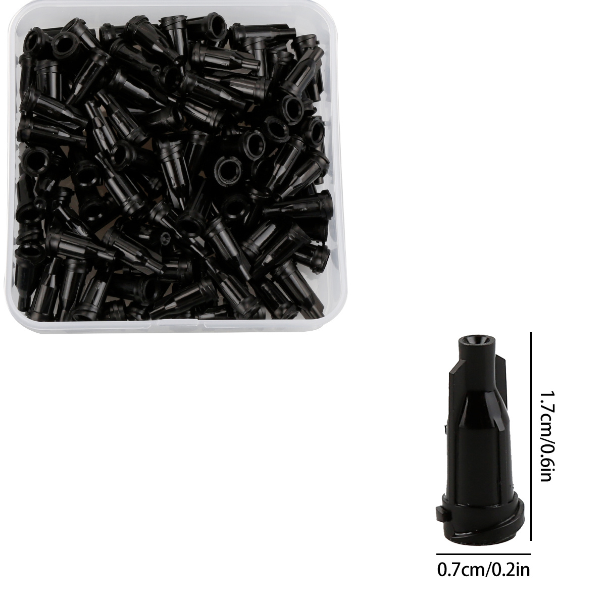 Luer Lock Dispensing Syringe Tip Cap, Black Color, 100 Pieces in Storage  Pack - Wholesale Craft Outlet