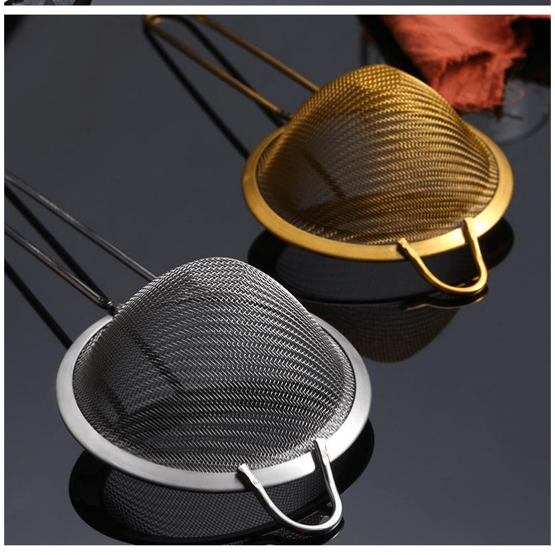 Colador de té de acero inoxidable 18/10 (plata, mango corto de cesta de  filtro pequeño), filtros de drenaje de té para juego de té Kung Fu, mini  tamiz