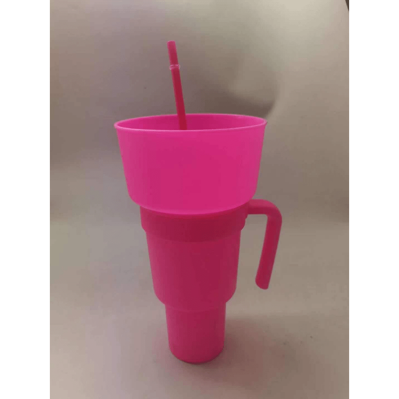 Snack Cup 2 in 1 Multifunction Color Changing Stadium Tumbler Snack and  Drink Cup with Straw for Movies Home Use