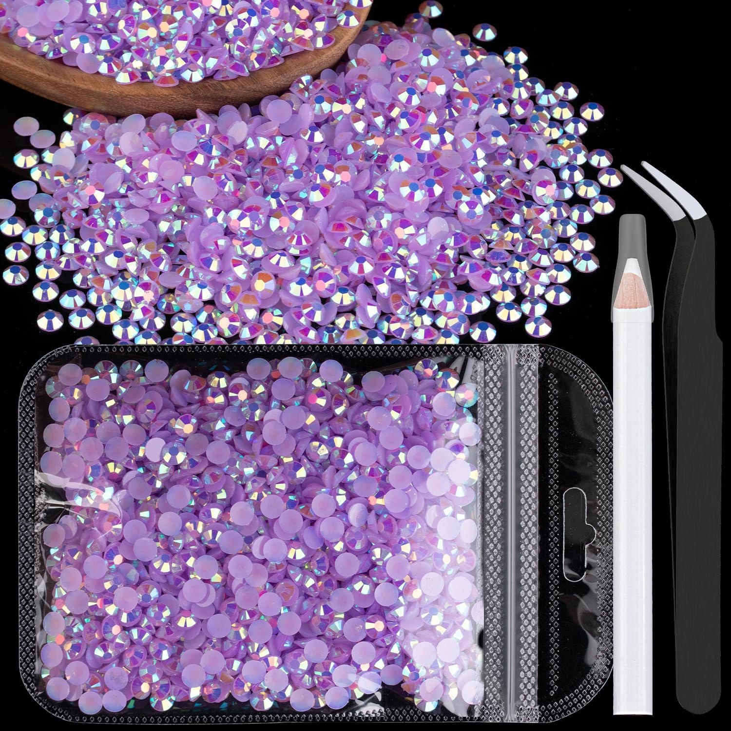 Resin Rhinestones Set Flat Back Stones Glitter Crystal Bulk - Temu