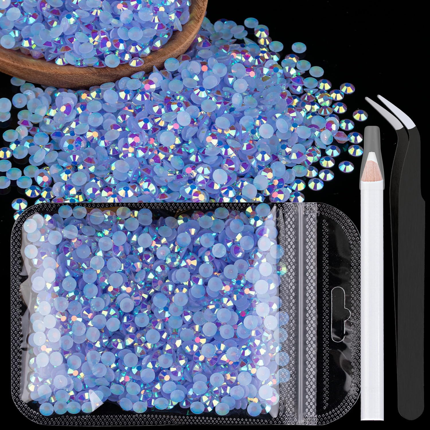28800pcs Flatback Rhinestones Kit for Tumblers - 4 Sizes Jelly Pueple Dark  Blue White AB Crystals Rhinestones for Craft Nails Art Bling Cup, Mulit  Color Gems for Rhinestone Makeup Clothes Jewelry Blue 05