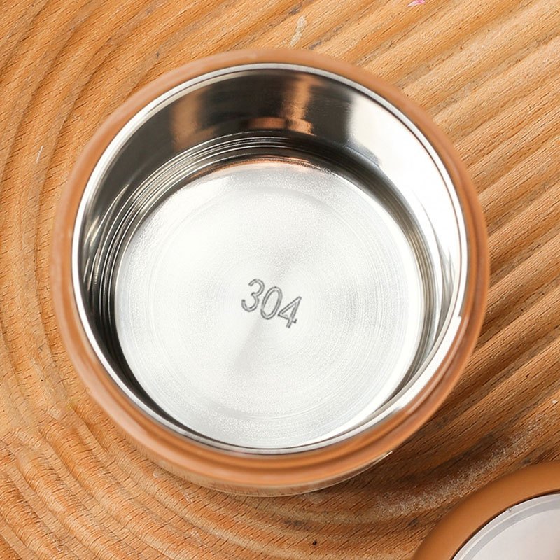 304 Stainless Steel Breakfast Cup Korea Style Sealed Soup Container Luch  Boxs Portable Leak Proof Milk Cup with Folding Spoon