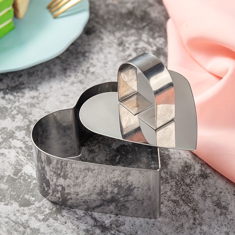 Stainless Steel Mousse Cake Mold Rings + + Round Heart - Temu