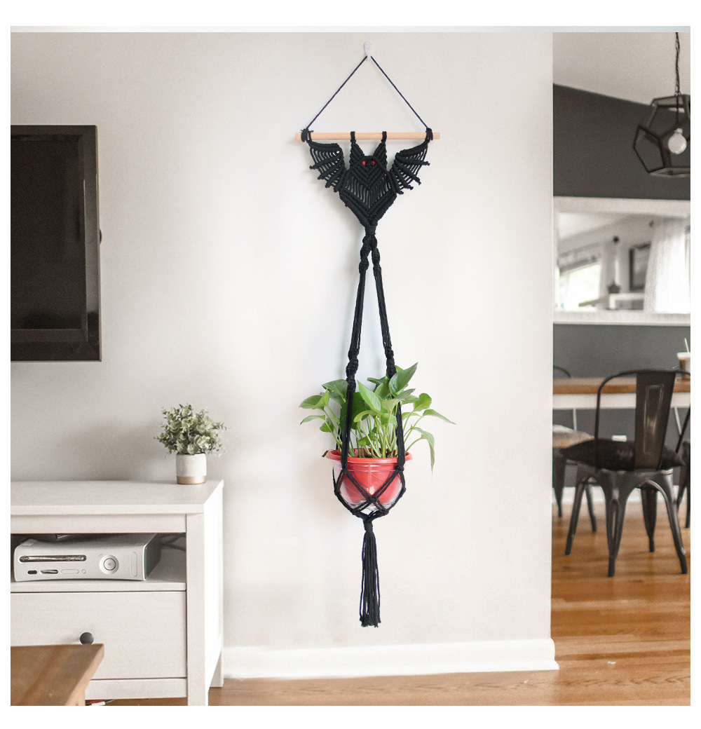 Halloween Decor Bat Gothic Home Decor Witchy Macrame Wall - Temu