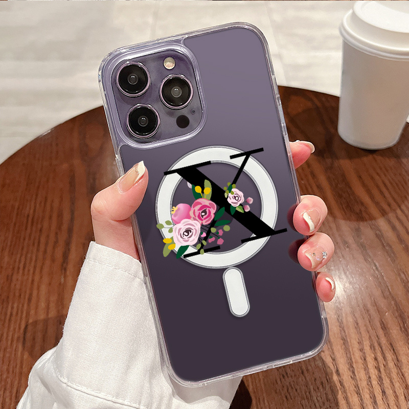2pcs Butterfly Heart Letter X Graphic Magnetic Wireless Charging Case For Iphone  14 13 12 11 Plus Mini Pro Max X Xs Xr 7 8 Ccc Cover Fall Shockproof Car  Original Clear