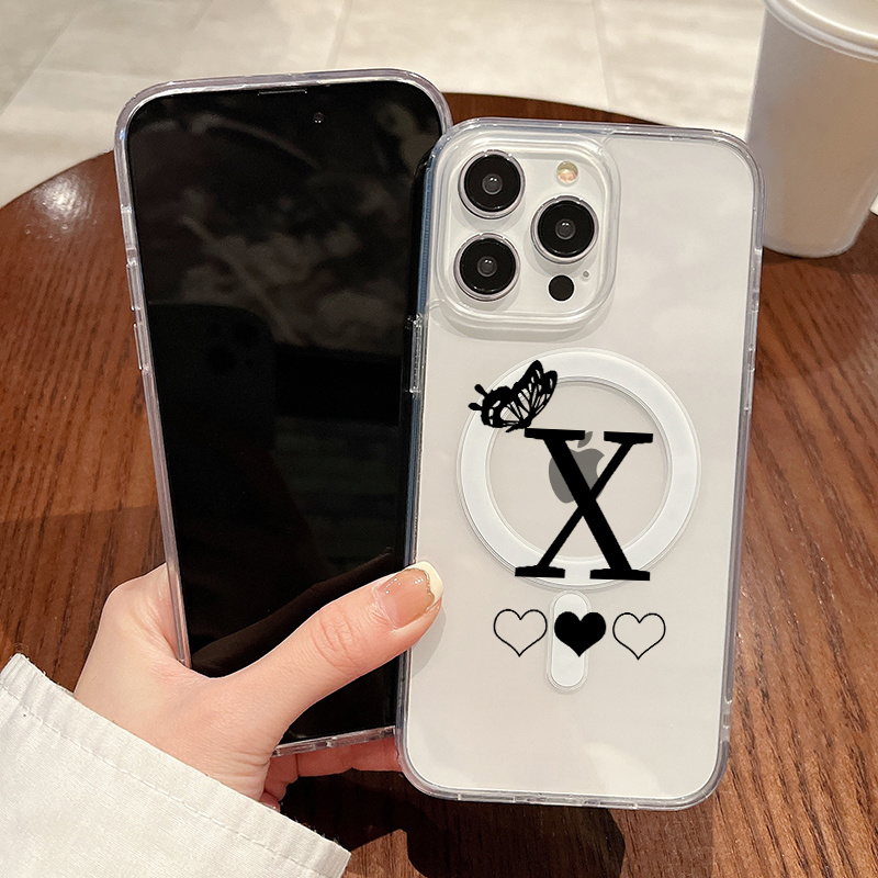 2pcs Butterfly Heart Letter X Graphic Magnetic Wireless Charging