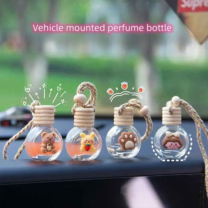 Cartoon Car Hanging Perfume Bottle Car Aromatherapy Sub - Temu
