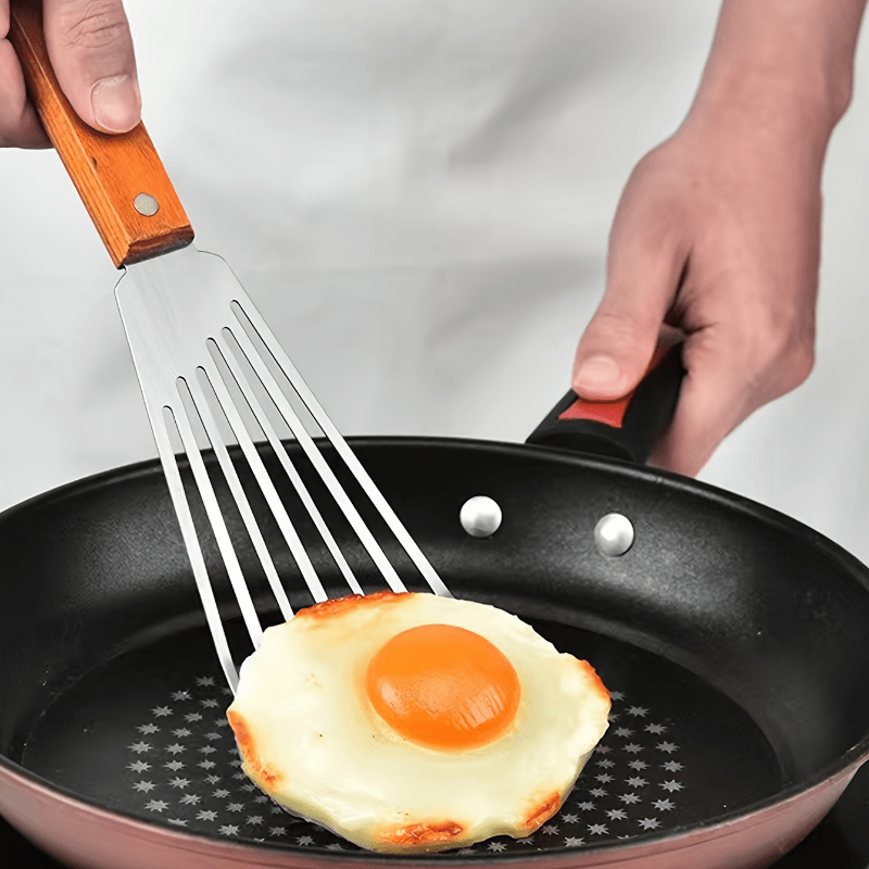 1PC Food Grade Silicone Long Handle Pan Turner Non-stick Flipper Spatula  Frying Steak Fish Egg Shovel Kitchen Cooking Utensil
