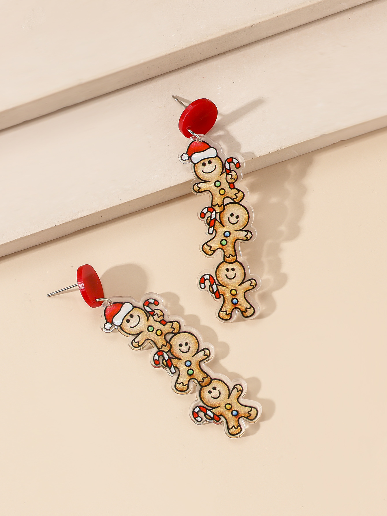 Cute Gingerbread Man Design Christmas Dangle Earrings Party - Temu ...