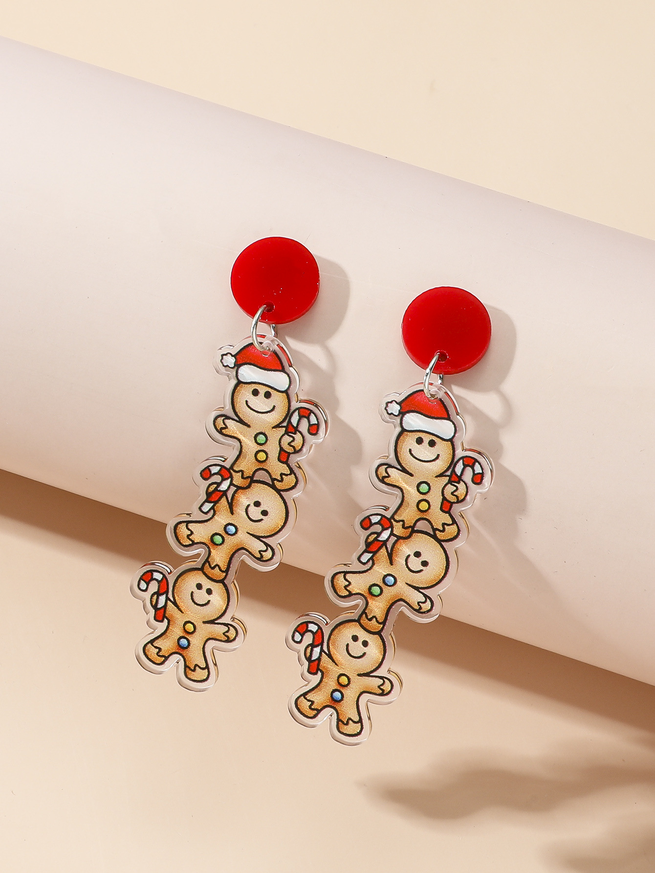 Cute Gingerbread Man Design Christmas Dangle Earrings Party - Temu ...