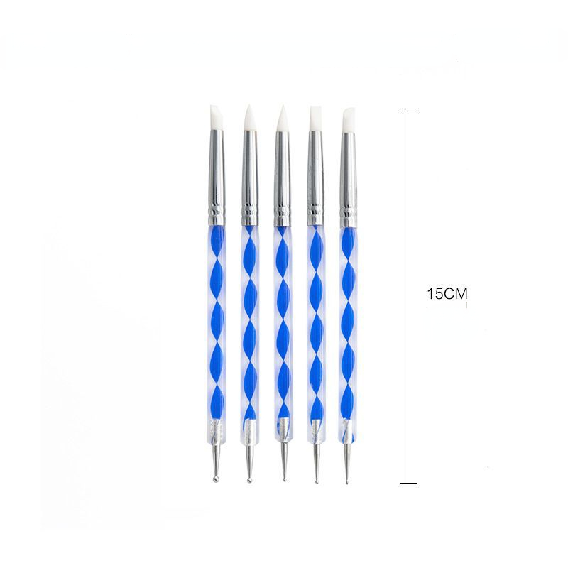 Dual Head Nail Art Dotting Tools Nail Silicone Brush Dual - Temu