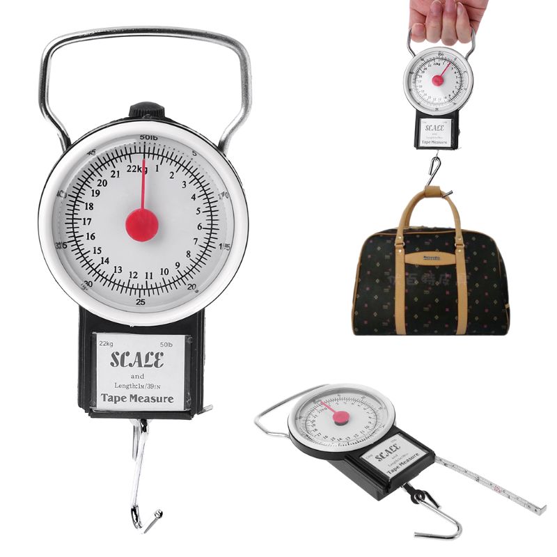 Portable 50LB Dial Scale With Hanging Hook And Tape Measure - Ideal For  Fishing, Kitchen, And More!