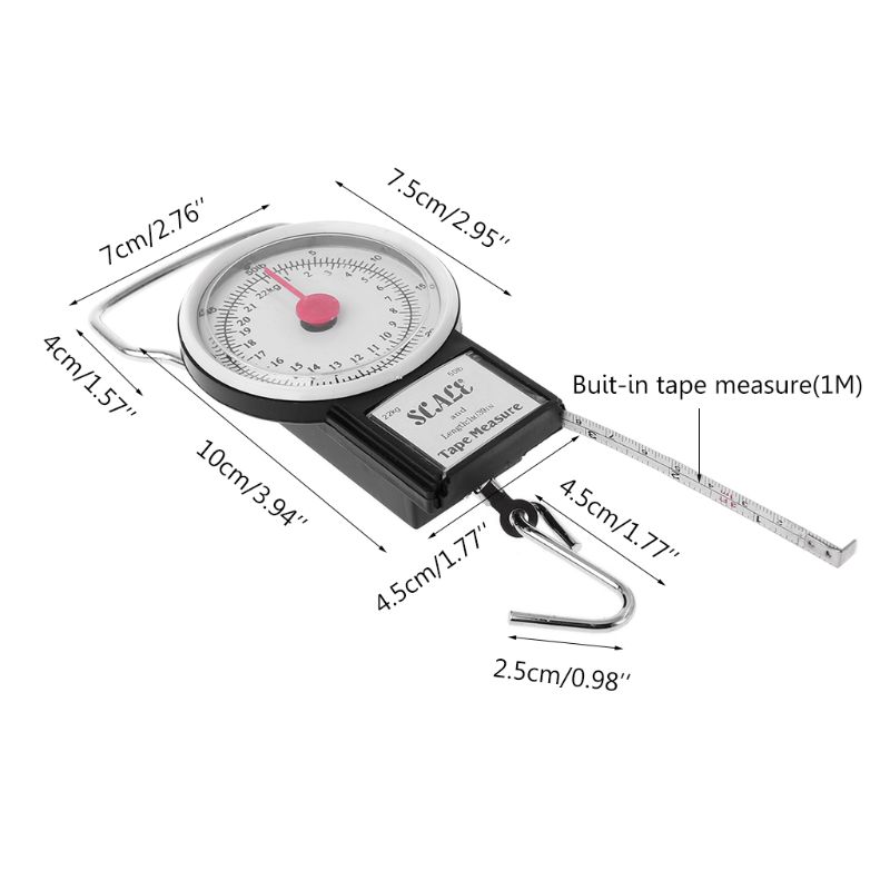 Portable Dial Scale Hanging Hook Tape Measure Ideal Fishing - Temu Canada