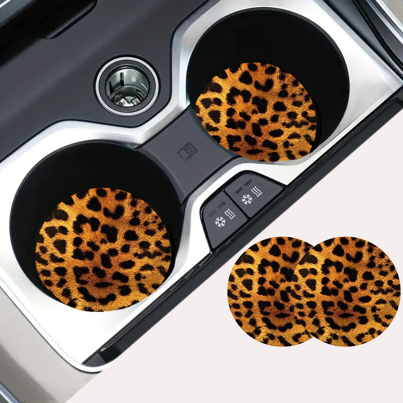 Leopard Green Elements Pattern Car Cup Holder Coaster Anti - Temu