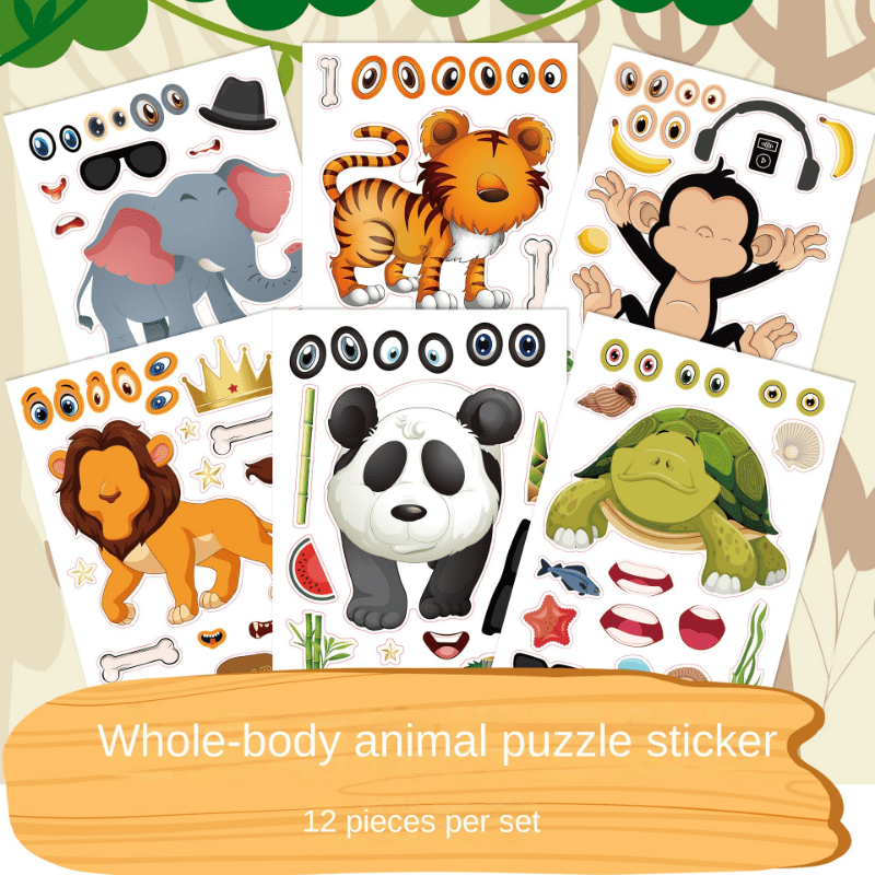 Cartoon Animal Stickers Cute Animal Stickers Kindergarten - Temu