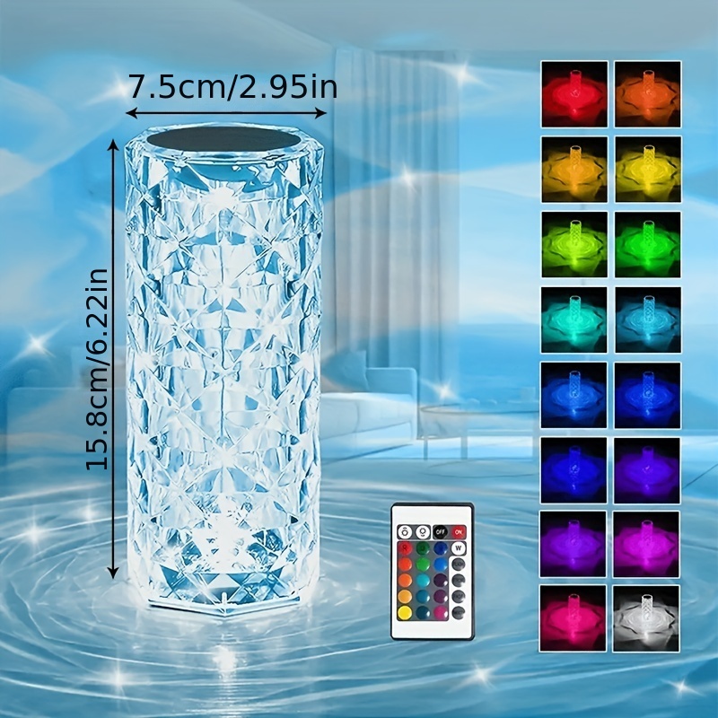 1pc Led Kristall Tischlampe Rose Licht Projektor 1/3/16 - Temu Austria