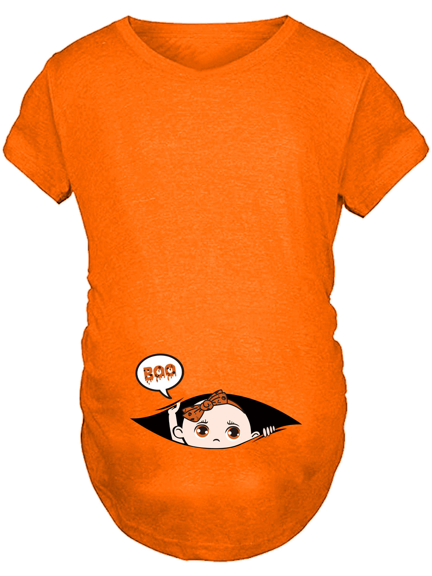 boo halloween funny print maternity t shirt blouse round neck short sleeve maternity top