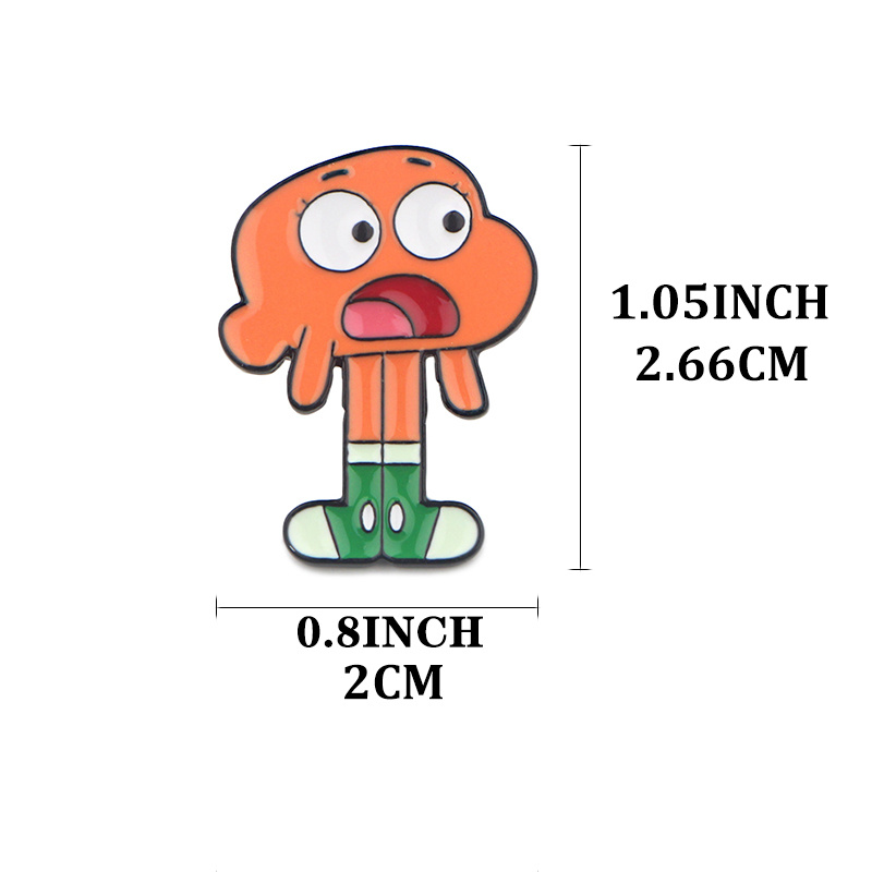 The Amazing World of Gumball Cartoon Darwin Character Orange Enamel Metal  Pin