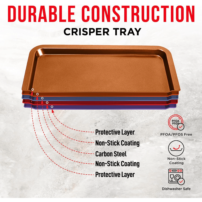 Copper Crisper Tray Non-Stick Oven Baking Tray with Elevated Mesh