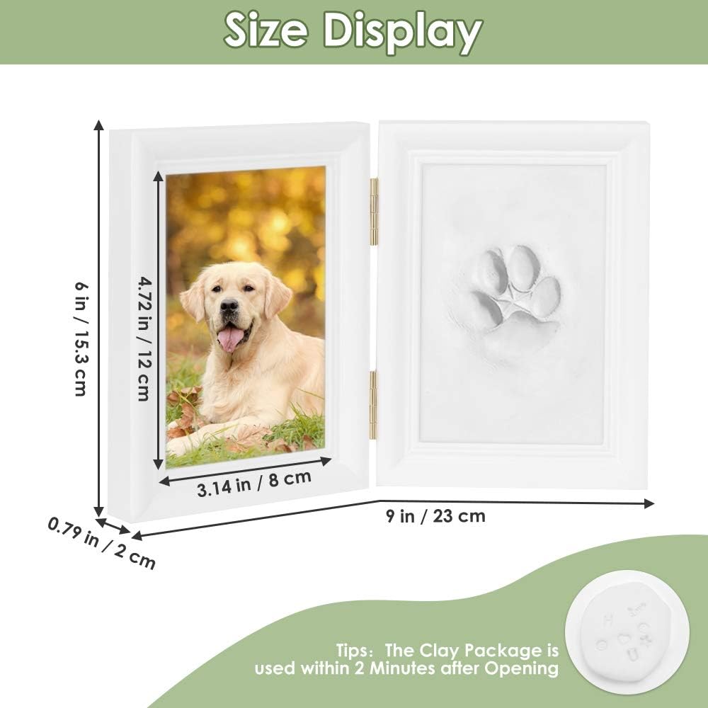 Cadre photo et kit d'empreinte de patte pour animaux de compagnie