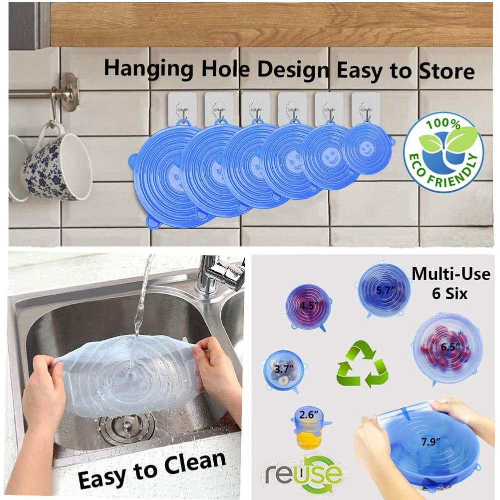 Dropship 5pcs Silicone Fresh-keeping Cover; Microwave Oven Heating
