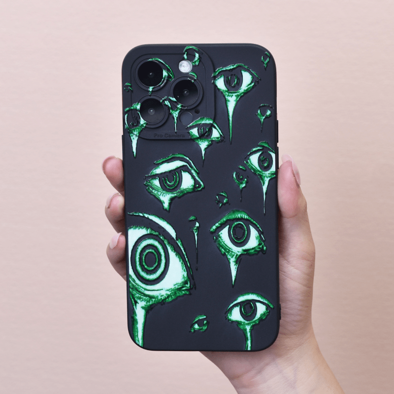 

Green Eyes Halloween Uv Printing Soft Phone Case With A Fold Holder 360 Degree Full Protection Phone Cover For Iphone 11 12 13 14 Pro Max 15 Xr X/xs 7 8 Plus Se Mini