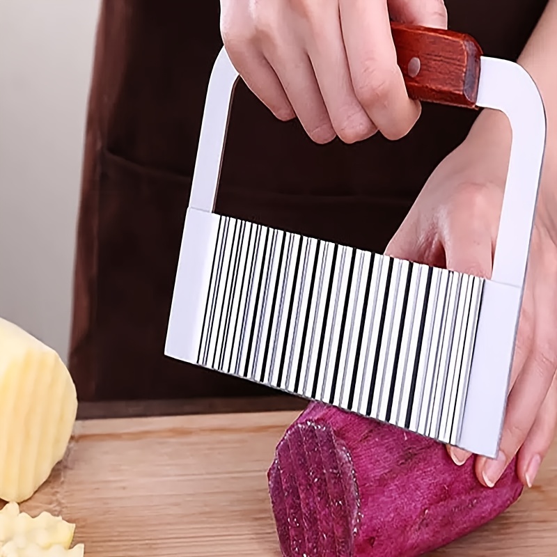 Stainless Steel Potato Chip Slicer Potato Checkered Waffle - Temu