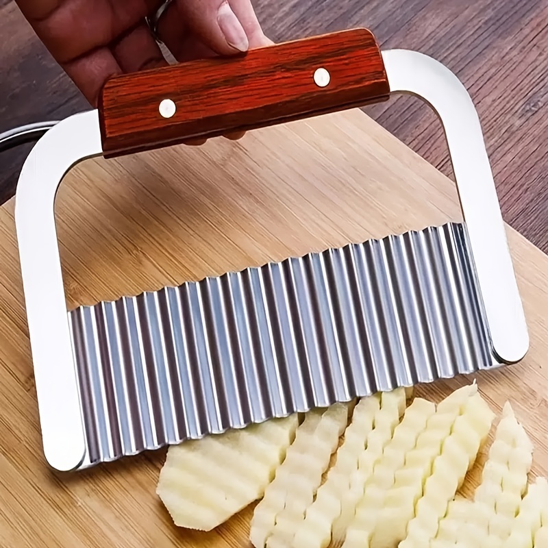 1pc Stainless Steel Potato Chipper/wavy Slicer, Perfect For Home Kitchen  And Restaurant