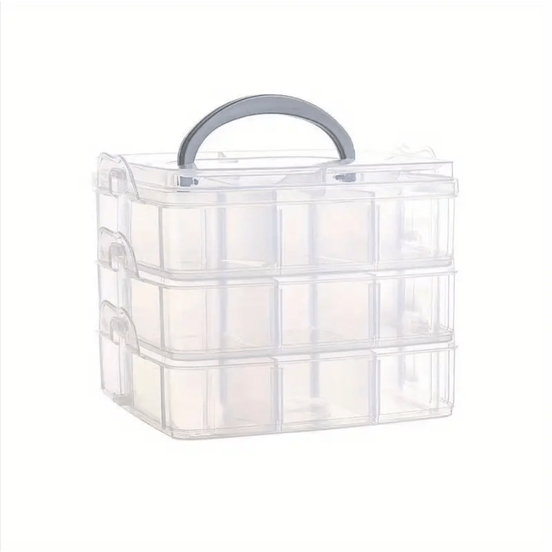 3 tier Plastic Transparent Storage Box Adjustable Stackable - Temu