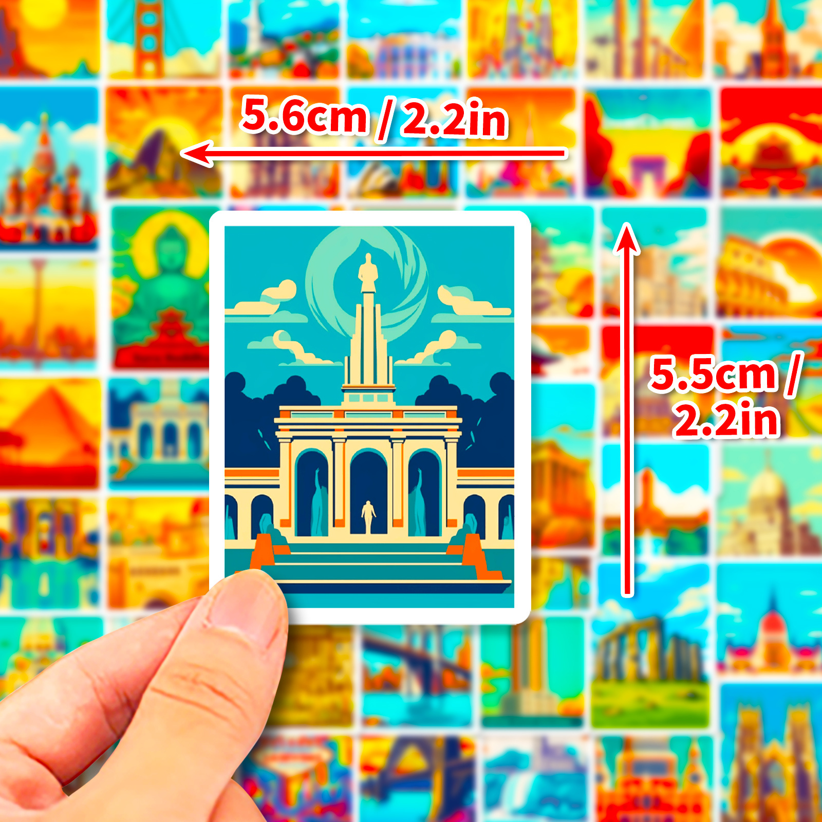 50pcs World Landmark Stickers World City Landmark Stickers - Temu