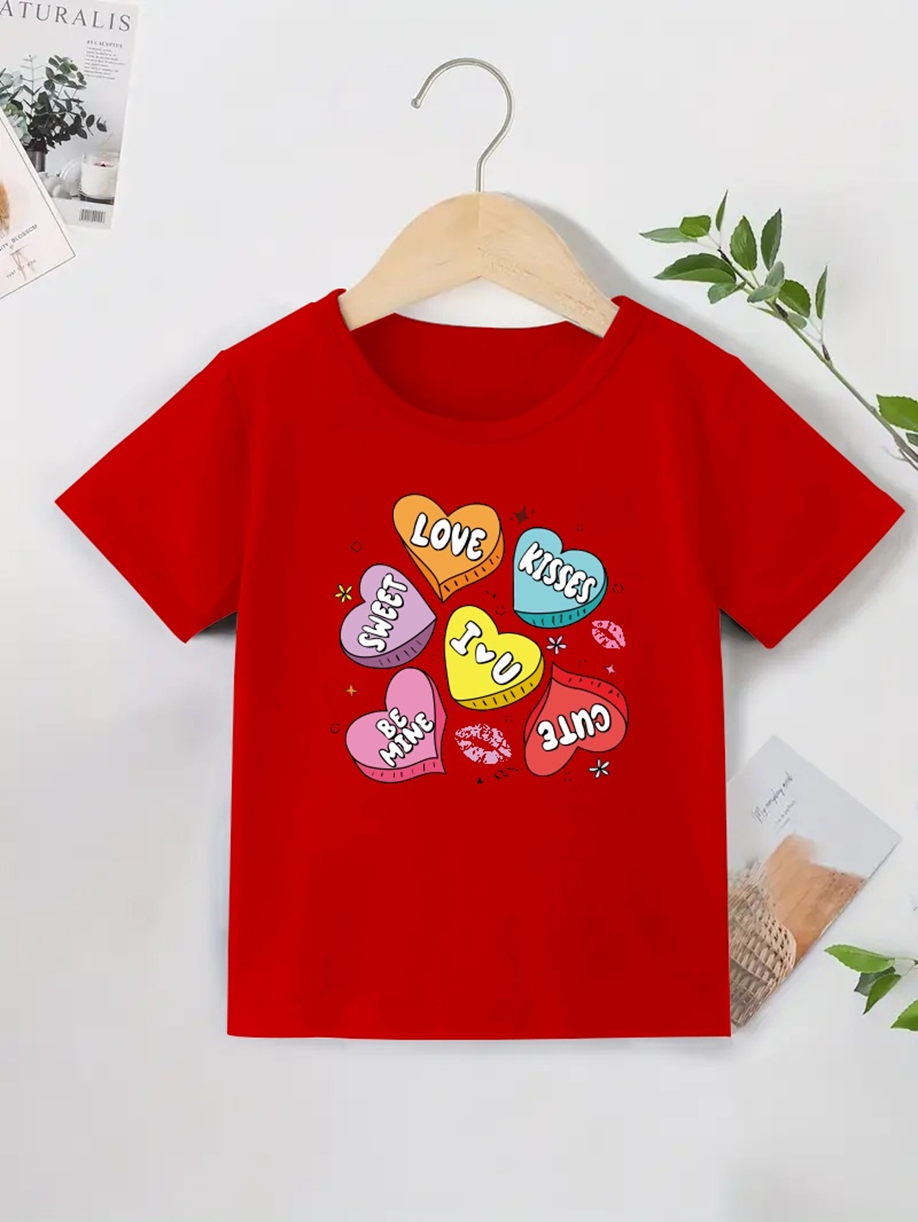 Camiseta Creativa Estampado Corazón Niña Bonita Niños - Temu Chile