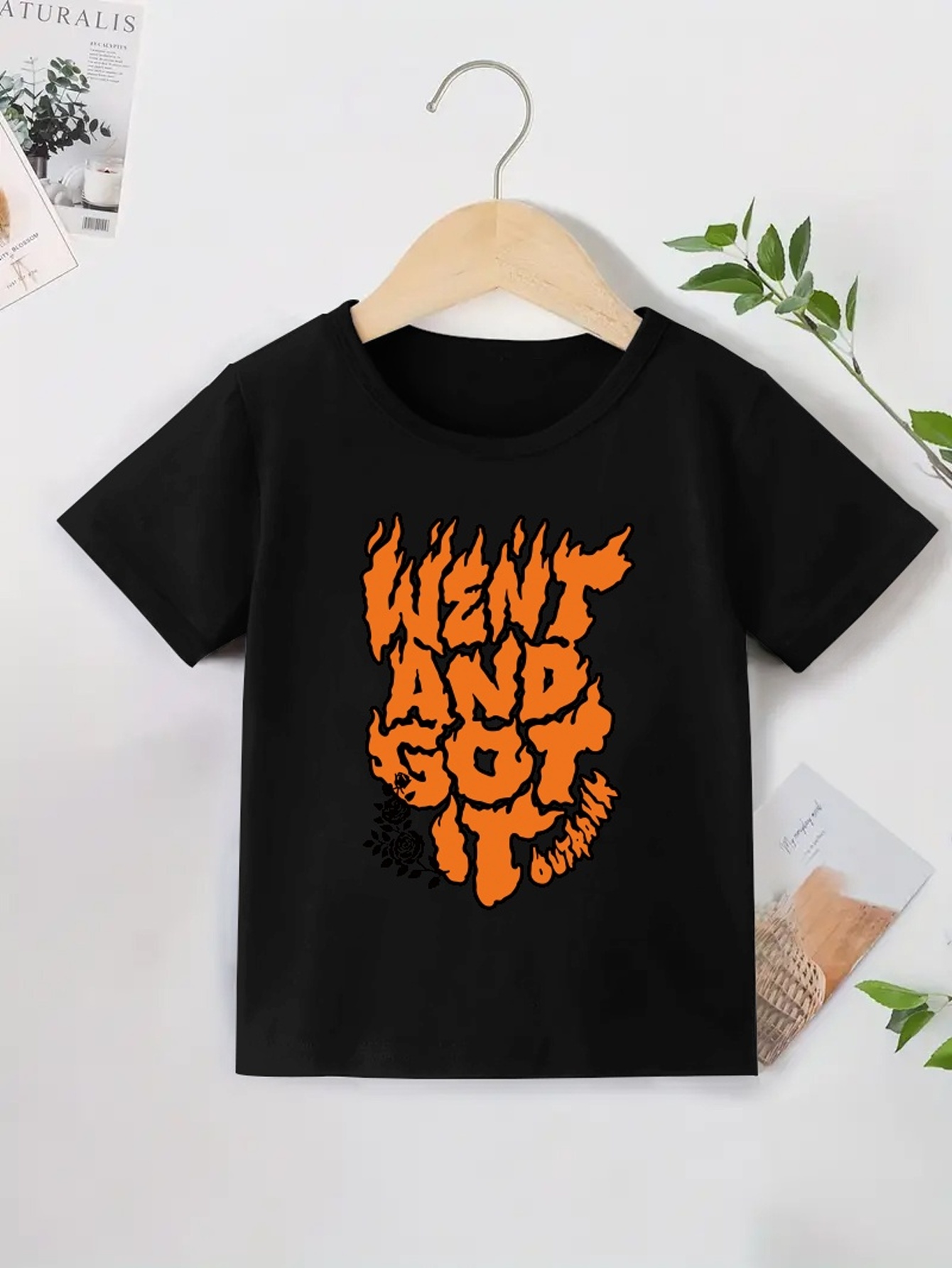 Scary Skull And Stylish Letter Print Boys Creative T Shirt Casual