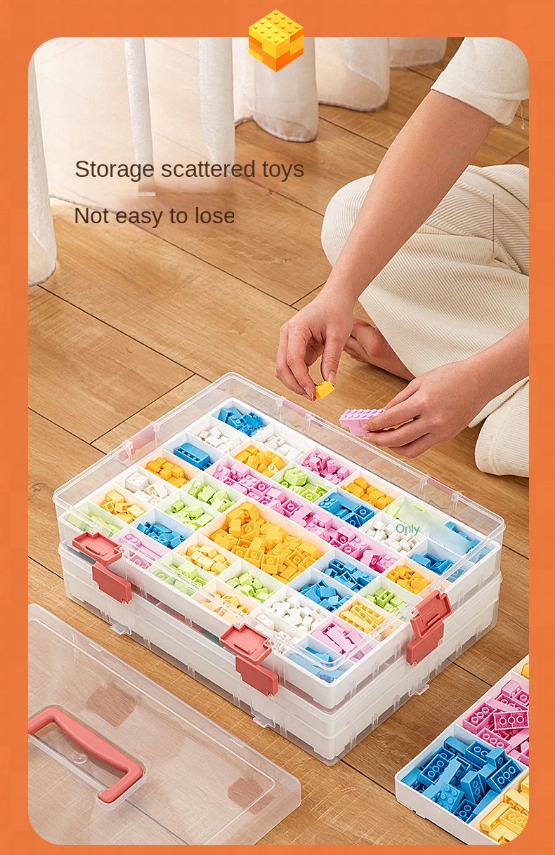 Stackable Building Blocks Storage Box With Carrying Handle - Temu Italy