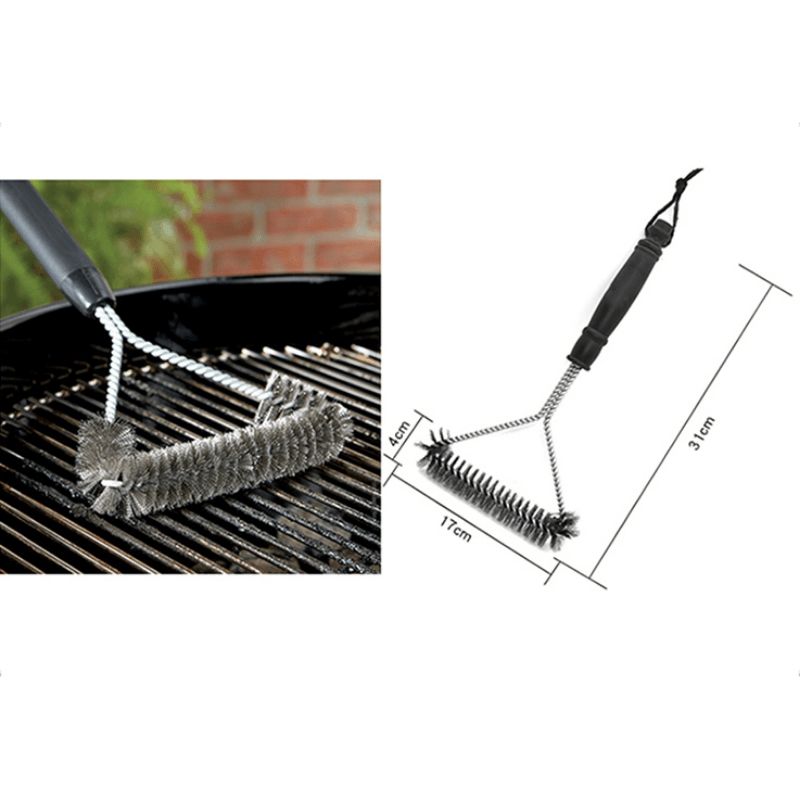 Grill Cleaner Long Handle Y shaped Curly Brush For Outdoor - Temu