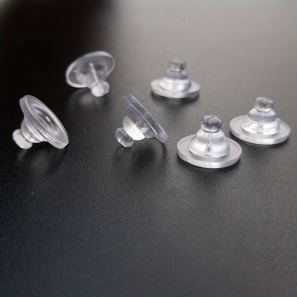 100 200 Clear Rubber Plastic Silicone Earring Back Safety Stoppers Findings