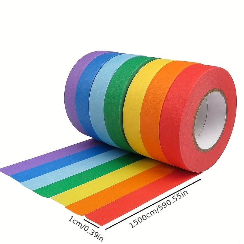  Colored Masking Tapes, 7PCS Arts Rainbow Labelling