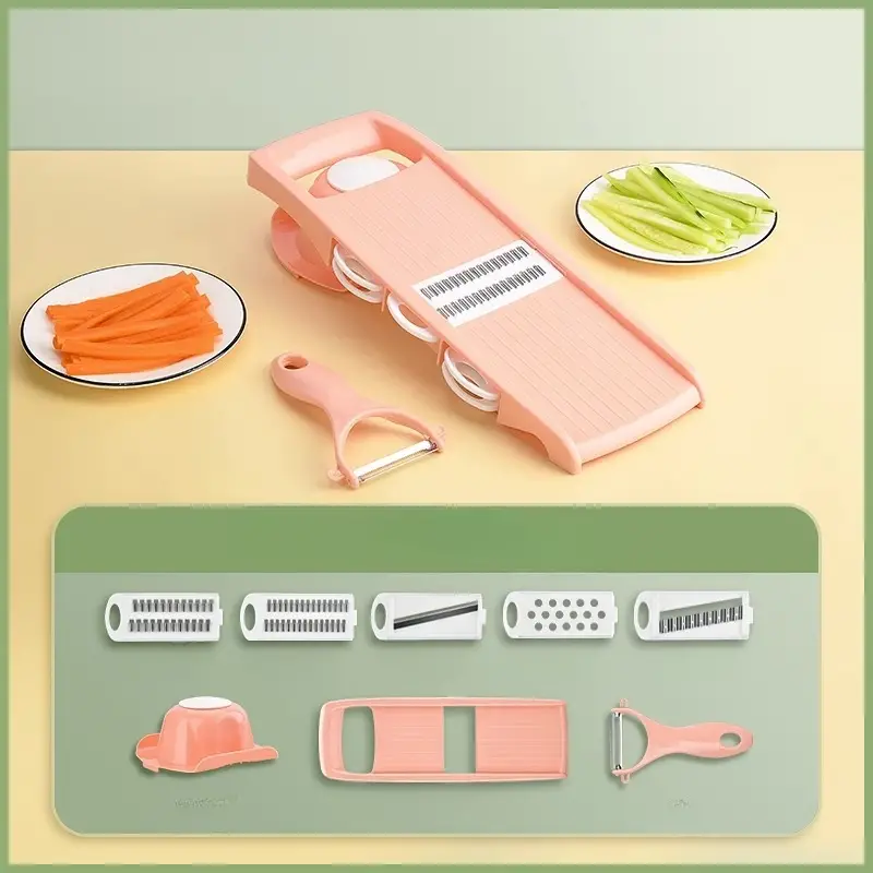 Vegetable Cutter With A Hand Gurad And Peeler, Grater, Vegetable