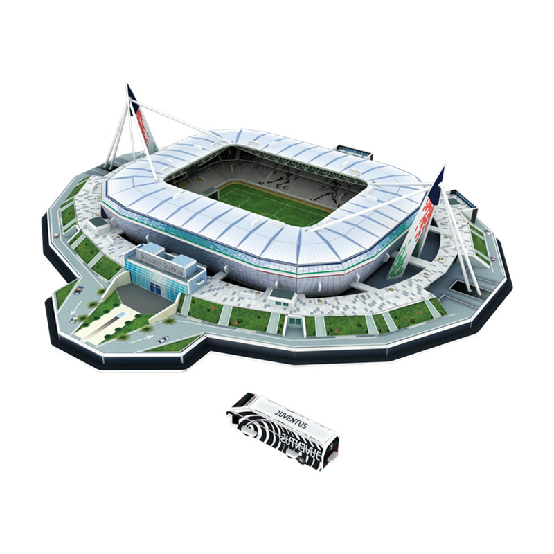 Mini copy of the STADIUM PARC DES PRINCES. Putting together a 3D puzzle.  Home stadium of PSG 