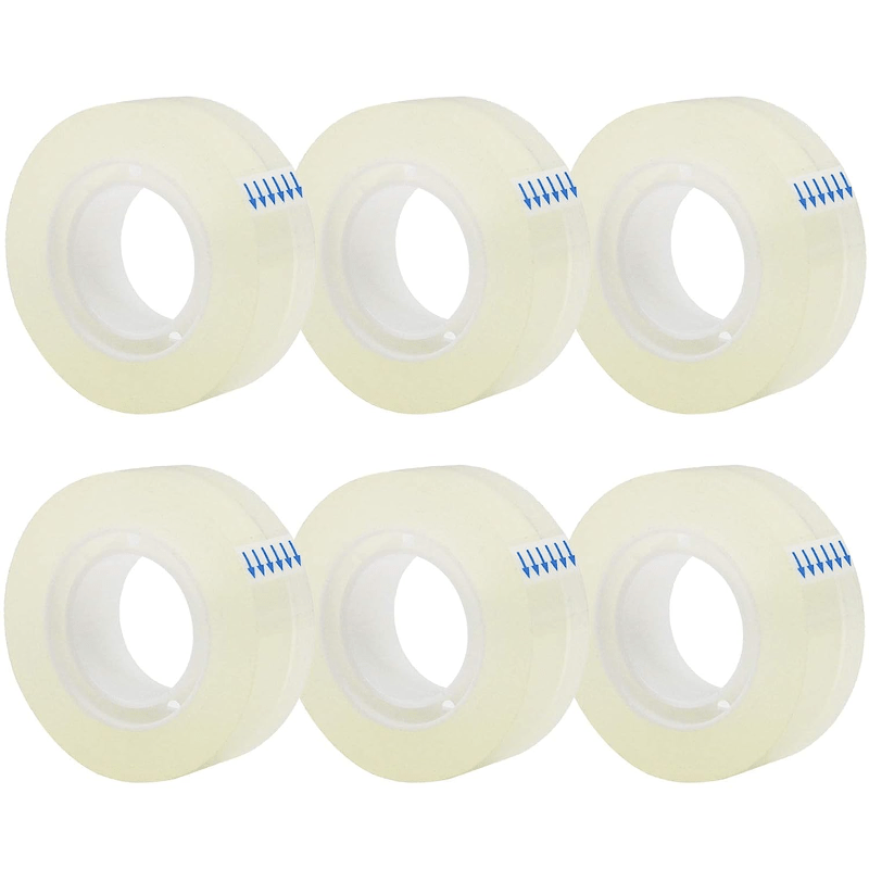 6 Rolls Transparent Tape Refills Clear Tape, 3/4-Inch X 800 Inch  Transparent Glossy Tape Gift Wrapping Clear Tape For Office School, For  Hotel/Restaur