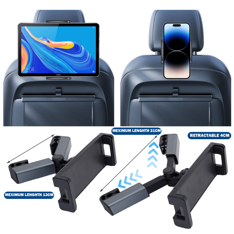 Support pour téléphone portable/tablette à l'arrière des sièges