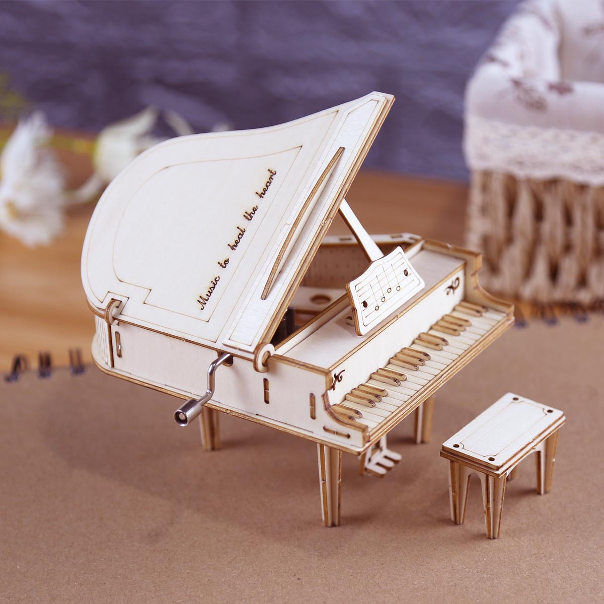  Hands Craft DIY 3D Wooden Puzzle – Grand Piano Musical