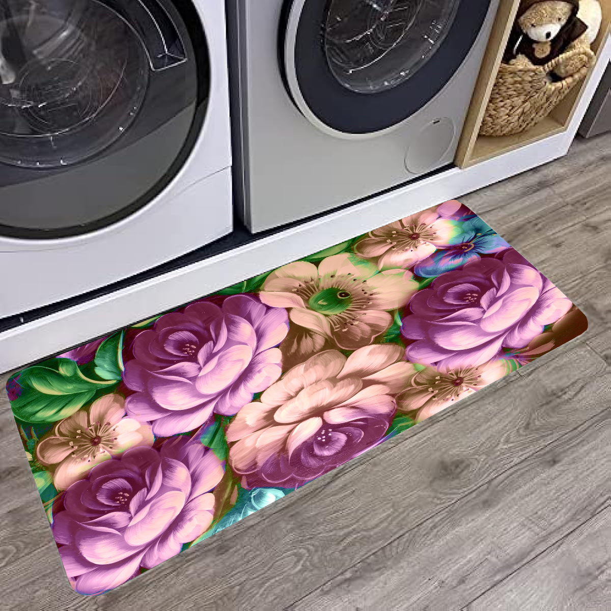 1pc Tappeto Motivo Fiori Rosa Blu Tappeti Grandi Dimensioni - Temu Italy